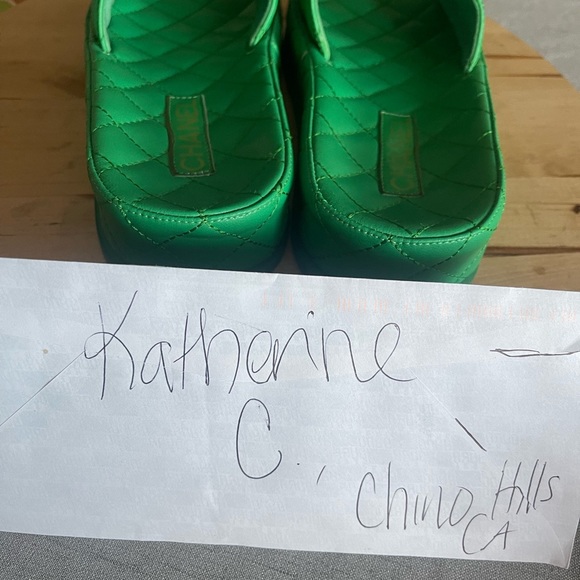 2021 Green Chanel Interlocking Slides - Picture 6 of 8